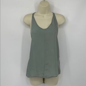 Humanoid Dacio tank shirt blouse green racerback tan sleeveless new Medium